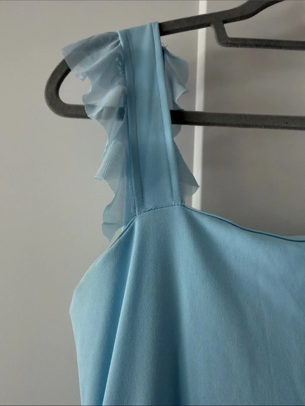 Light Blue Ruffled Maxi Dress - Picture 3 of 3